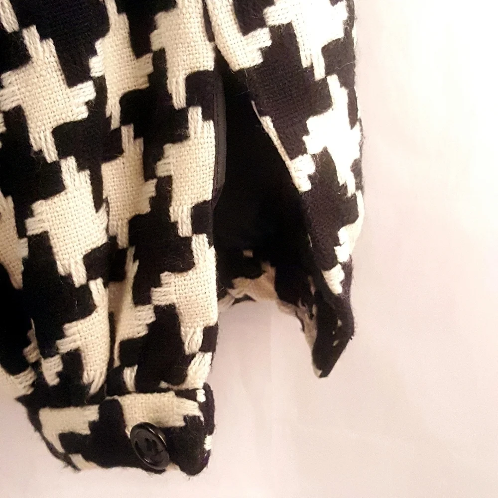 Chadwick's Women Sz 14P Jacket Blazer Bomber Office Houndstooth Belt Button Cuff - Picture 8 of 9